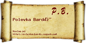 Polevka Bardó névjegykártya